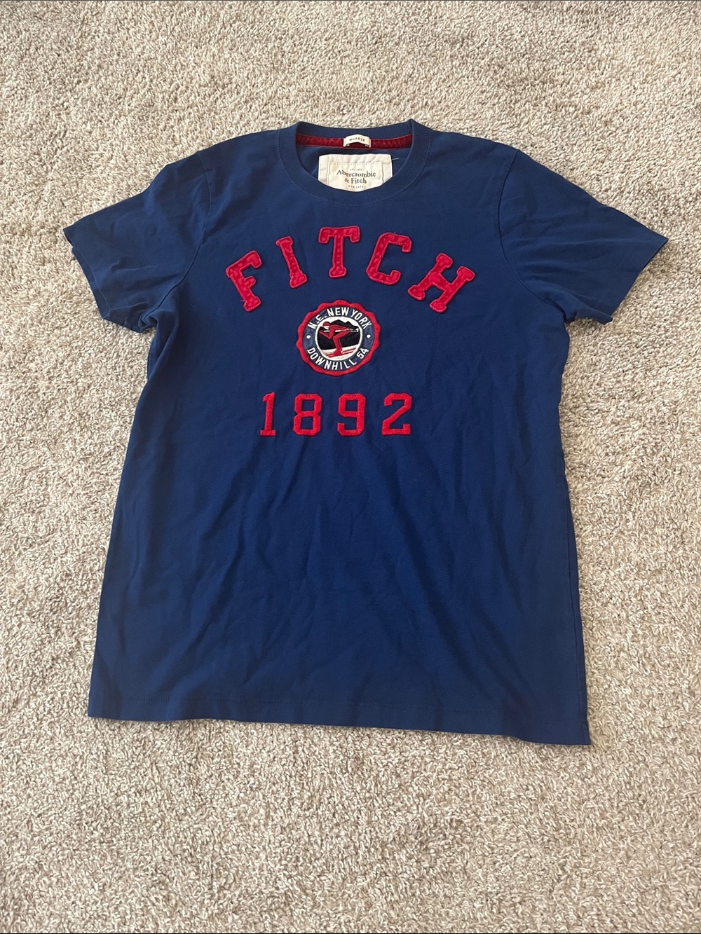 Abercrombie & Fitch Muscle Tee with Red 'Fitch 1892' Appliqué
